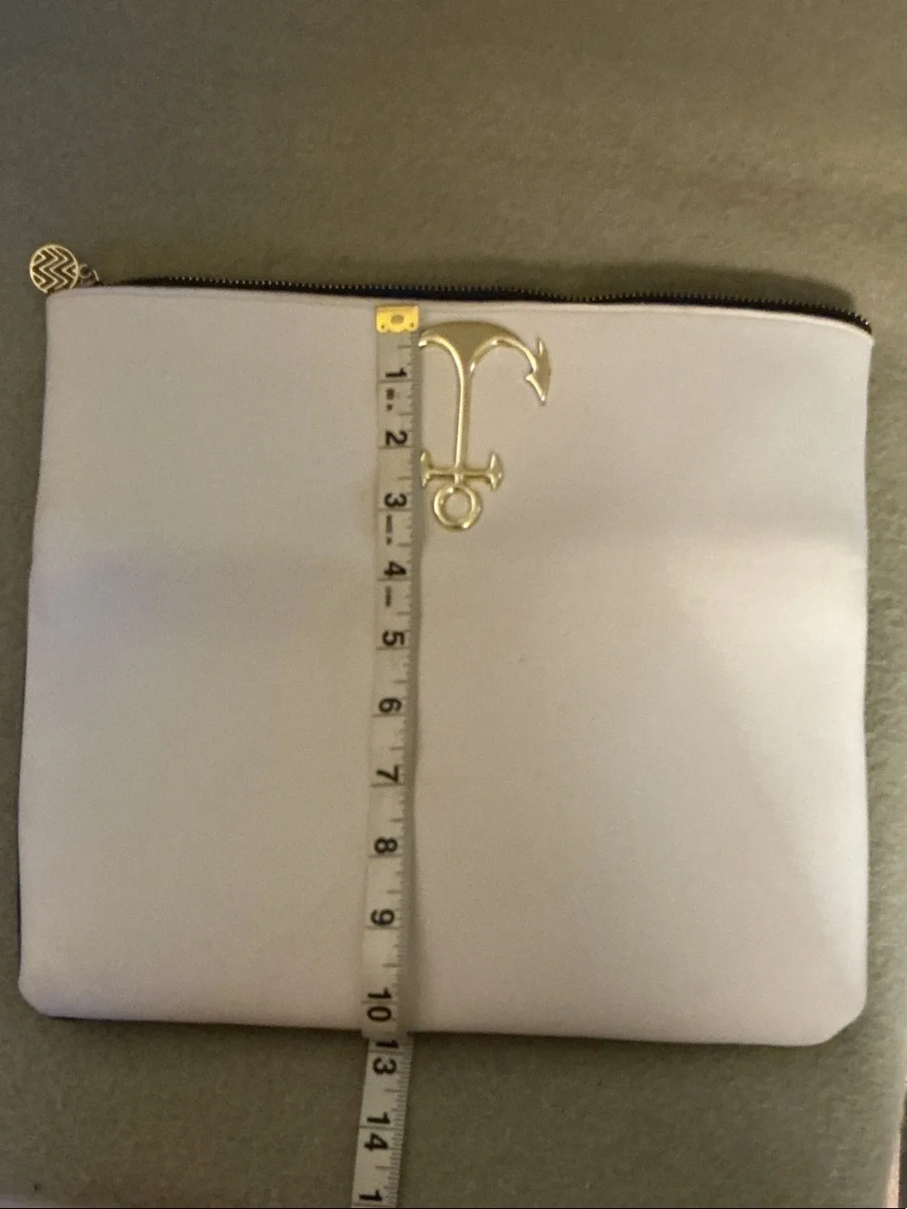 Macbeth Collection by Margaret Josephs Navy and White Anchor Zip Cosmetic Pouch